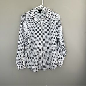 Ann Taylor  Off White/Blue Button Down 8